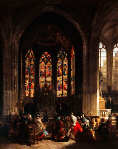 Die Kapelle der Jungfrau in der Eglise Saint Gervais, Paris, um 1856 von Prosper Lafaye or Lafait